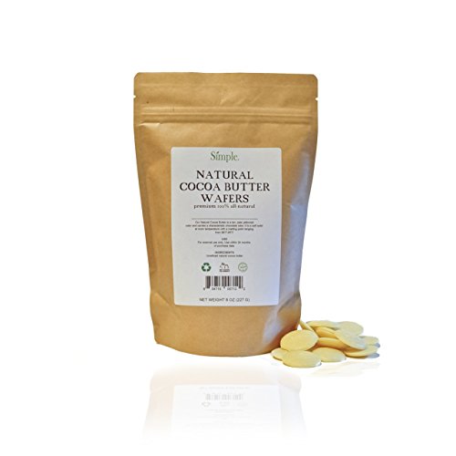 Premium All-Natural Cocoa Butter, 100% Pure, Raw African Cacao Butter, Natural Cocoa Scent, Unrefined, Non-Deodorized Wafers, Use in DIY Lotion, Lip Balm, Body Butter, and Other Skin Care, 8oz (227g)