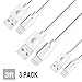 iPhone Cable, Areker 3Pcs 3Ft 8 Pin iPhone Charger Lightning to USB Cables Sync and Charging Cord for IOS iPhone 7 Plus 6s 6 Plus SE 5s iPod Nano Touch 5 iPad Mini Air (White)