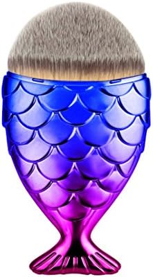 Start Brush Fish Scale Fishtail Bottom Powder Foundation Makeup Cosmetic Brush (Multicolor)