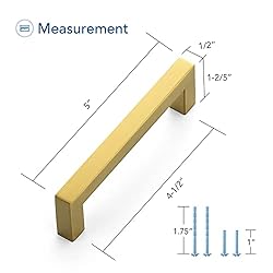 Ravinte 15 Pack Gold Cabinet Pulls 4-1/2 Inch