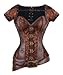 Charmian Women's Spiral Steel Boned Goth Retro Overbust Steampunk Bustier Corset