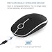 Rechargeable Wireless Mouse, Jelly Comb 2.4G Slim Optical Mice – Less Noise, 3 Adjustable DPI, Portable Mobile Wireless Mouse for Notebook, PC, Laptop, Computer, MacBook (Black and Silver)thumb 3