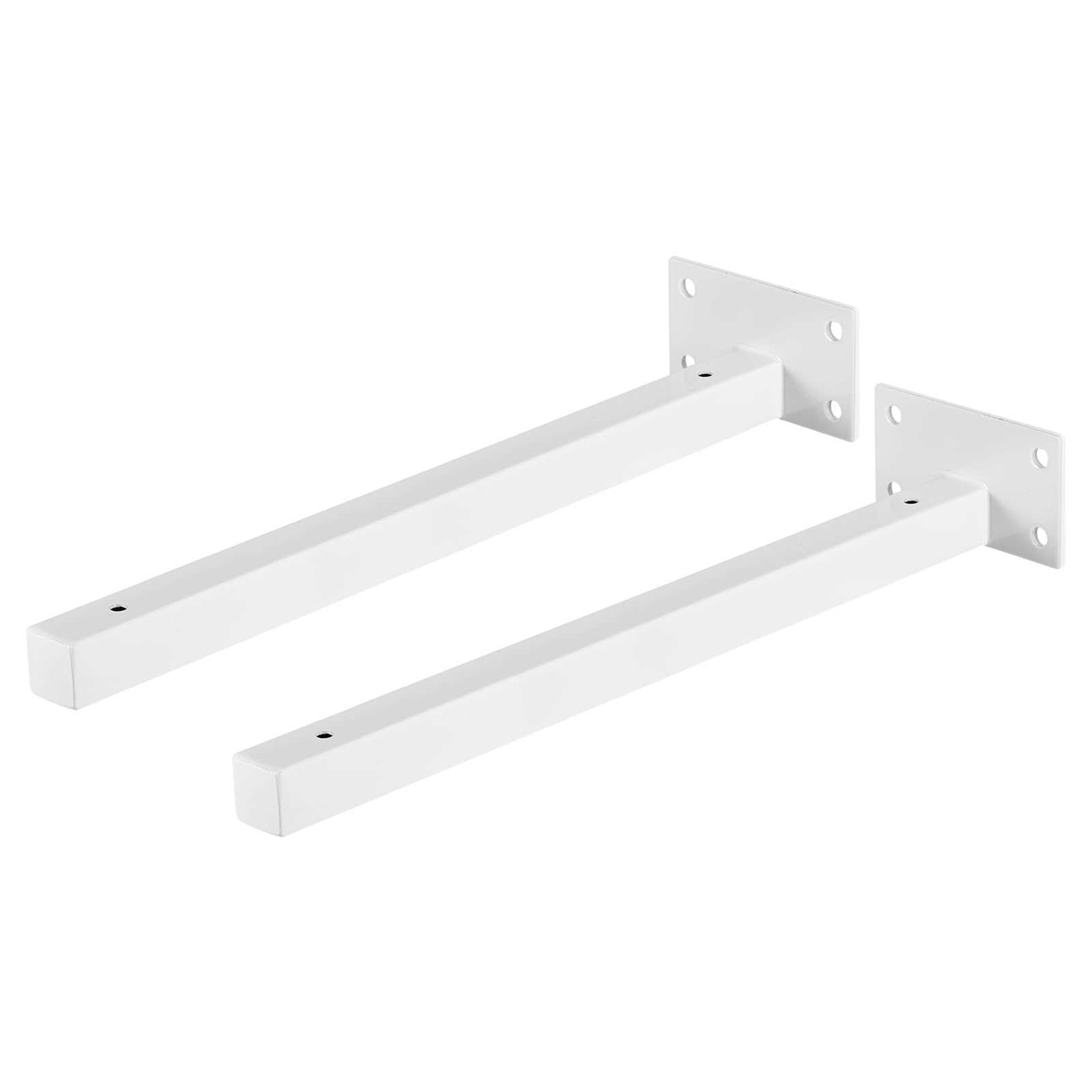 uxcell Floating Shelf Brackets, 2pcs 12"(300mm) Industrial Metal Brackets for Shelves Wall Mounted Shelf Supports, White