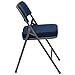 Flash Furniture HERCULES Series Premium Curved Triple Braced & Double Hinged Navy Fabric Metal Folding Chair