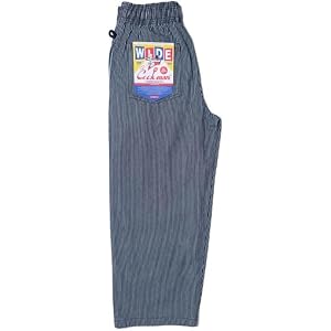 COOKMAN Wide Chef Pants - Hickory : Navy, Wide Fit Kitchen & Street Use, Roomy Comfort, Adjustable Drawstring Waist :
