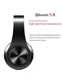 WeiLai   Auriculares inalámbricos estéreo con reducción de ruido activa, con Bluetooth, graves profundos, plegables, suaves y con tecnología de memoria proteína, con micrófono integrado y modo de cable adecuado para PC, teléfonos celulares y TV