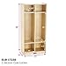 ECR4Kids Birch School Coat Locker for Toddlers and Kids, 2-Section, Natural