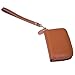 Nanafast Genuine Leather Gold Buckle Wrist Strap Replacement Hands-free Wristlet for Wallets/Keychain/Clutch (Brown with square buckle)