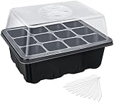 MIXC Seed Trays 10 Pack 120 Cells with Lids Humidity Dome 1.5” Cells view 8