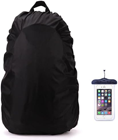 Swesy 35L - 80L UltraLight Waterproof Backpack Rain Cover &amp; PU Cellphone Storage Case For Camping,Hiking,Cycling, Traveling, Outdoor Activities (Black, XL(for about 70L))