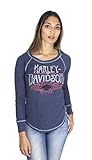 Harley-Davidson Womens Lionize Style B&S Navy Long Sleeve (X-Large)