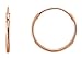 Tiny 14K Gold Thin Continuous Endless Hoop Earrings (1mm Tube) (10mm - Rose Gold)