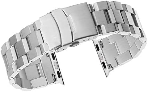 Men's Replacement Bands for Apple Watch Band Stainless Steel for iWatch 38mm Athletic Unique Designer Matte Brushed Gold Heavy Duty Solid Links