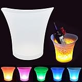 Colorful LED Ice Bucket, UMIWRE Luminous Ice Bucket Insulated Circular 5L High-Capacity Glowing Atmosphere Holiday Party Bar Multi-Color Club Bar Set Ice Shock Blinking Beer Wine Whisky Vodka Martini