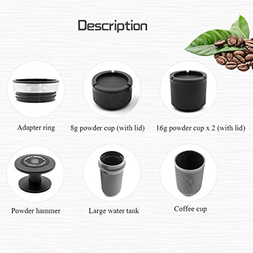 LTLWSH Tragbarer Espressokocher 18 bar Druck, extra kleine Reisekaffeemaschine, manuell betrieben für zu Hause Büro… – Bild 6