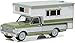 Greenlight 1972 Chevrolet C10 Cheyenne Green with Large Camper Hobby Exclusive 1/64 Diecast Model Car 29921