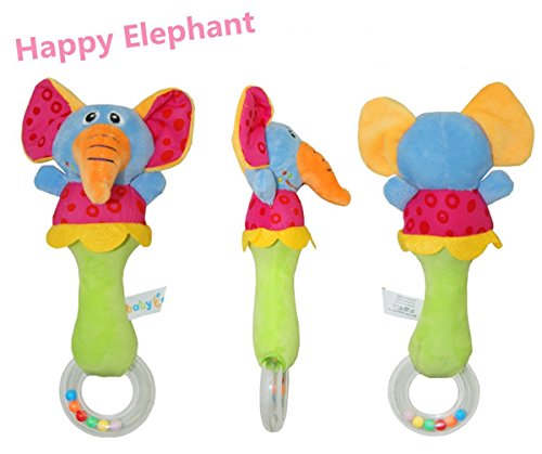 image for BBI IB Baby Animals Rattle Shaker 4 Packs Soft Plush Rattle Toys Handb