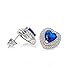 Topbodyjewelry Women's Cubic Zirconia Stud Earrings 18k White Gold Plated Double Wrapping