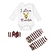 AMA(TM) Baby Boy Girl Christmas Set Romper Jumpsuit Bodysuit + Hairband + Leg Warm