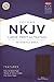 NKJV Large Print Ultrathin Reference Bible, Brown Genuine Cowhide
