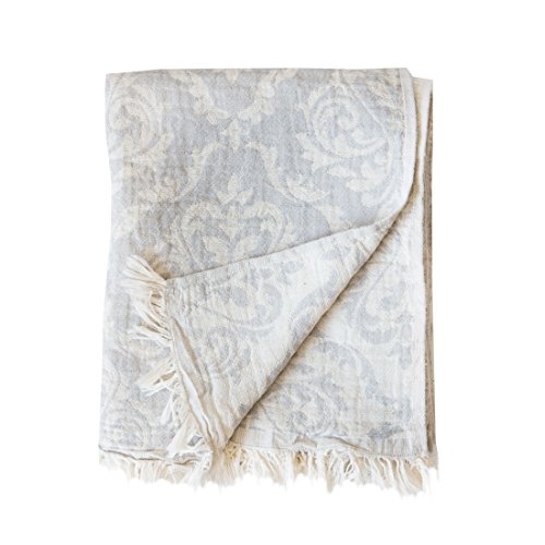 Mebien Renaissance Design pestamal bath pools spas beaches gyms saunas towel multi purpose throw to your couch sofa bed picnic for baby women man 100% cotton (Light Grey)