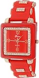 Geneva Platinum Women's 4312.RED.GOLD Red Silicone Analog Quartz Watch with Red Dial