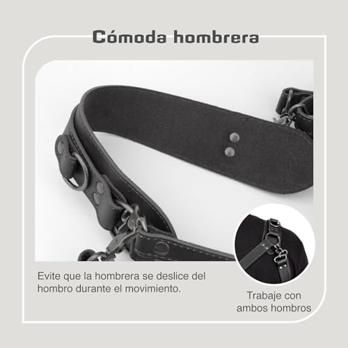 4J LEDR Camera Strap for 1 or 2 DSLR, Leather Camera Strap for 1 or 2 Cameras, Dual Camera Harness, Leather Camera Strap Shoulder Strap for Photographers