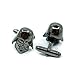 Teri's Boutique Men's Jewelry Star Wars Darth Vader Head Dark Gray Gunmetal Cufflinks Pair w/ Gift Box