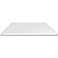 Dulles Glass 24X48 inch Rectangular Glass Table Top - Tempered - 1/2" Thick Glass Surface, Safe Beveled Edge, Radius Corners, Multipurpose for Dining Table, Patio, Coffee and End Table