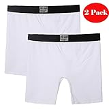 Avidlove Men Underwear Stretch Cotton Blend Boxers Briefs with Pouch 2 Packs White XL
