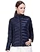 Puredown Weatherproof Women's Packable Down Puffer Jacket, Navy, Medium