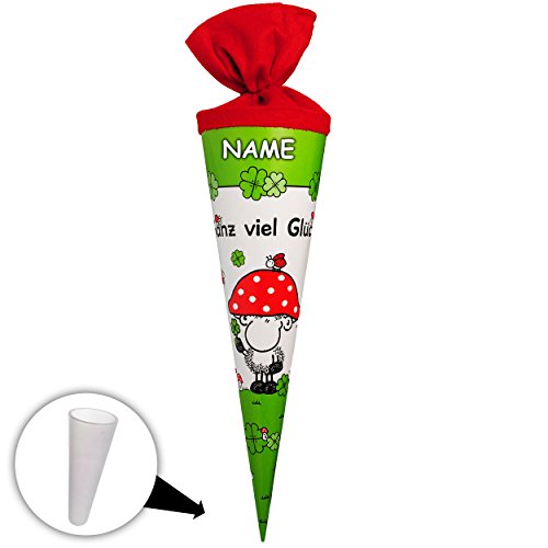 alles-meine.de GmbH 10 Stück Schultüten - Sheepworld - Ganz viel Glück - Schaf - Glücksklee & Glückspilz - 50 cm - 6… – Bild 5