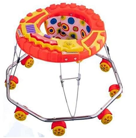 S HARNAM SINGH AND SONS Walker & Rocker, Height Adjustable with Light & Musical Toys, Red
