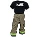 Firefighter Baby Outfit Pant and Shirt Tan with Yellow Reflective 18