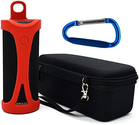 Xixihaha Travel Carry Portable Protective Box Bag Cover Case For Amazon Tap - Alexa Silicone Sling Cover Skins Enabled Portable Bluetooth Speaker Silicone Case+ Carrying Storage Box (Red)