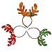 Tin Field Santa Hats (6 Pack), Christmas Party Hats Christmas Reindeer Costume Headbands for Christmas Holiday Party