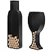 Decorative Black Metal Wall-Mounted Wine Bottle & Glass Design Cork Holders Wall Art