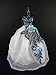 White Gown with Large Blue Applique Flowers Made to Fit the Barbie Doll