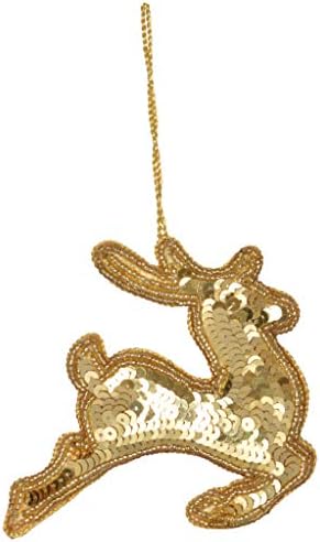 Hilal International Cotton Decorative Item for Christmas Tree (10 cm X 1 cm X 11 cm, Gold)