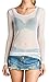 Imagenation Women's Long Sleeve Mesh Top Sheer See Through Round Scoop Neck Stretchy