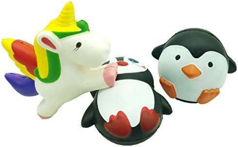 Animal Jumbo Squishy Toys โ Sunparts Jumbo Squishies Slow Rising - Kawaii Squishy 3 PCS Package Helps Focus , Stress Relief , Deep Thought