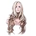 Women's Long Wavy Curly Wig Full Hair Wig Blonde Mixed Brown