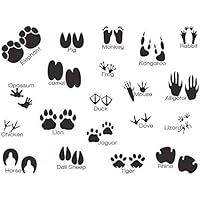 Mozamy Creative Animal Tracks Wall Decals (20 Count) Animal Wall Decals Animal Tracks Wall Decor Playroom Wall Decals Removable Peel and Stick Wall Decals, Black (Animal Tracks 2)