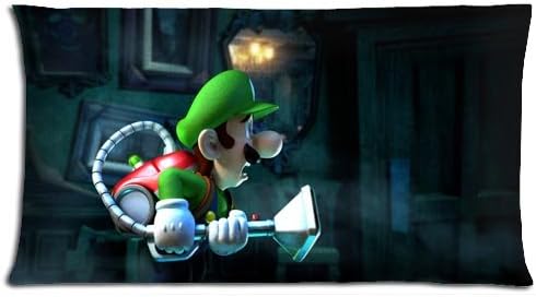 Zippered Wrinkle Resistant Colorful Cotton + Polyester Throw Pillow Protectors Case Luigi's Mansion Dark Moon 20x36(inch) 50x90(cm)