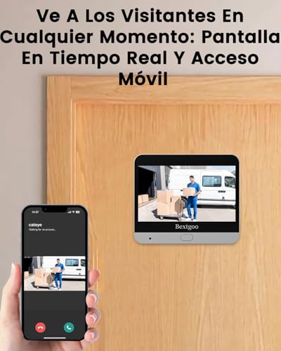 Bextgoo Mirilla Digital Puerta WiFi, 2K Videoportero con Monitor 4,3", Tarjeta 32GB, Batería 8000mAh, Gran Angular 170°, Detección IA, Audio Bidireccional, Visión Nocturna, para Pisos y Casas