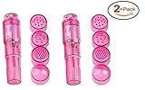 Pocket Rocket Mini Beauty Facial Massager Full Body Relax Toy 4 Heads Pink Color (2PK)