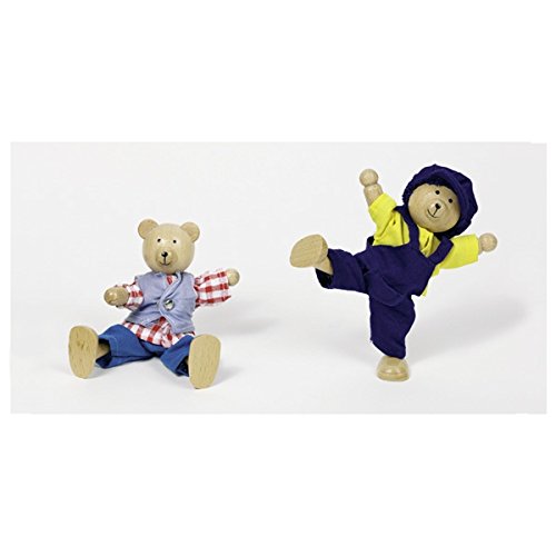 goki 51914 - Biegepuppen Bärchens Klamottenkiste, nachhaltige Holzfiguren, Puppen für Kinder, beweglich robustes Holzspielzeug, kreatives Kinderspielzeug, naturbelassen, 10er Set, ab 3 Jahre – Bild 5