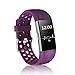 POY Replacement Bands Compatible for Fitbit Charge 2, Adjustable Breathable Wristbands with Air Holes Straps, Small Plum