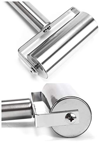 Stainless Steel Rolling Pin Pastry Pizza Fondant Bakers Roller Metal Kitchen Utensils Ideal for Baking Dough, Pizza, Pie, Pastries, Pasta and Cookies