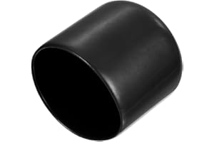 uxcell 4pcs Rubber End Caps 1 5/16"(33mm) ID Vinyl Round End Cap Cover Screw Thread Protectors Black, 30mm Height